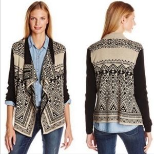 Lucky Brand Aztec waterfall open front cardigan Size Small